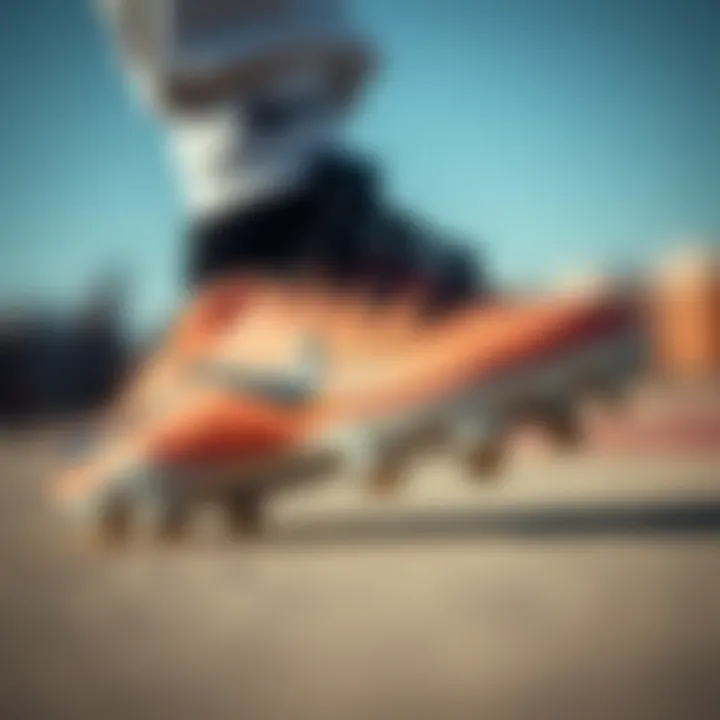 Close-up of Nike cleats showcasing design details