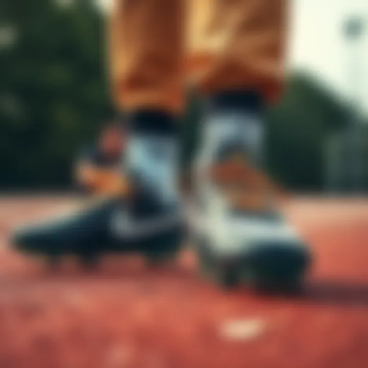 Stylish outfit paired with Nike cleats for sporty look