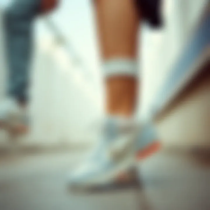 Athletic shoes paired with casual outfits