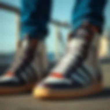 Fashionable high-top shoes from the 1980s