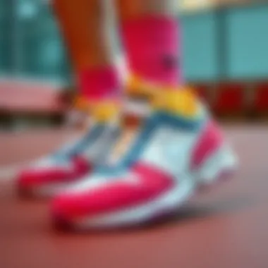 Sporty 1980s footwear showcasing vibrant colors