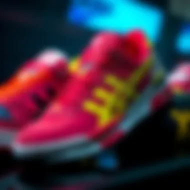 A vibrant display of 80s sneaker designs showcasing bold colors and unique patterns.