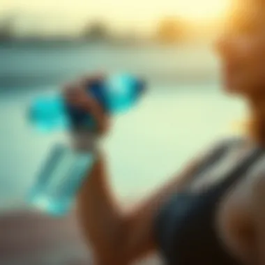 Using Water Bottles in Sports A person using a water bottle during sports activity