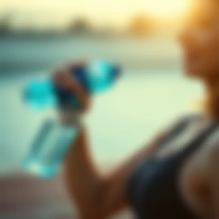 Using Water Bottles in Sports A person using a water bottle during sports activity