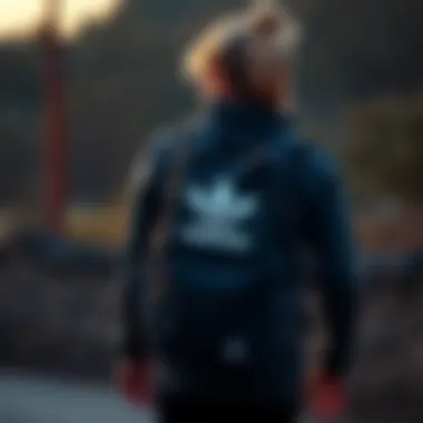 Athletic lifestyle representation with Adidas backpack