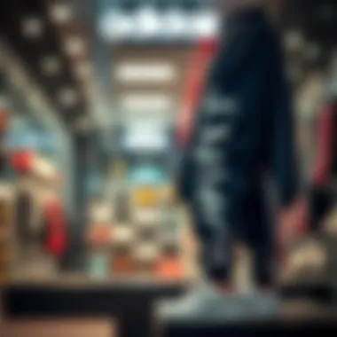 Stylish adidas track pants on display