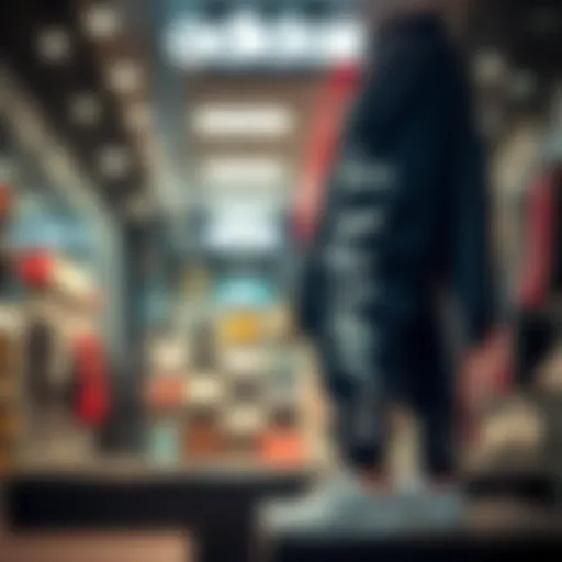 Stylish adidas track pants on display