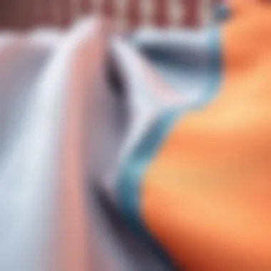 Close-up of high-quality fabric used in Adidas swim collection.