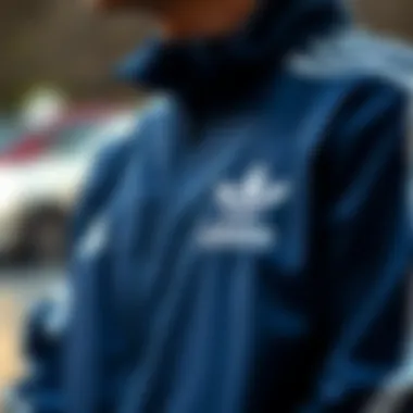 Detailed view of the Adidas Beckenbauer jacket design
