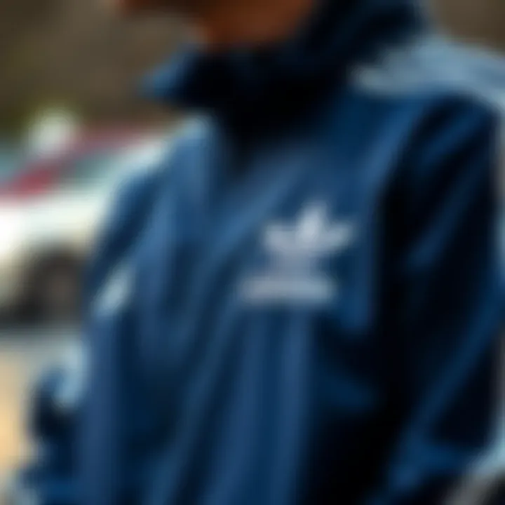 Detailed view of the Adidas Beckenbauer jacket design