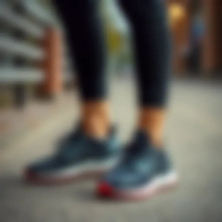 Fashionable outfit combining Adidas Boost shoes with athletic wear