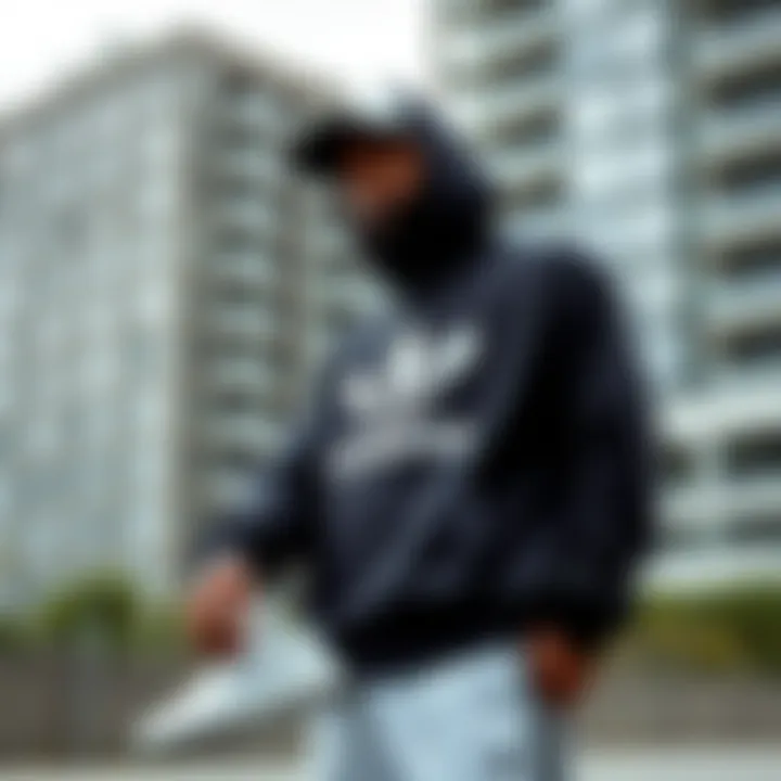 Stylish Adidas Harden apparel in an urban setting