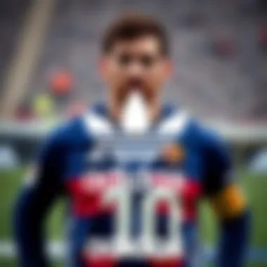 Adidas logo prominently displayed alongside Messi's football gear