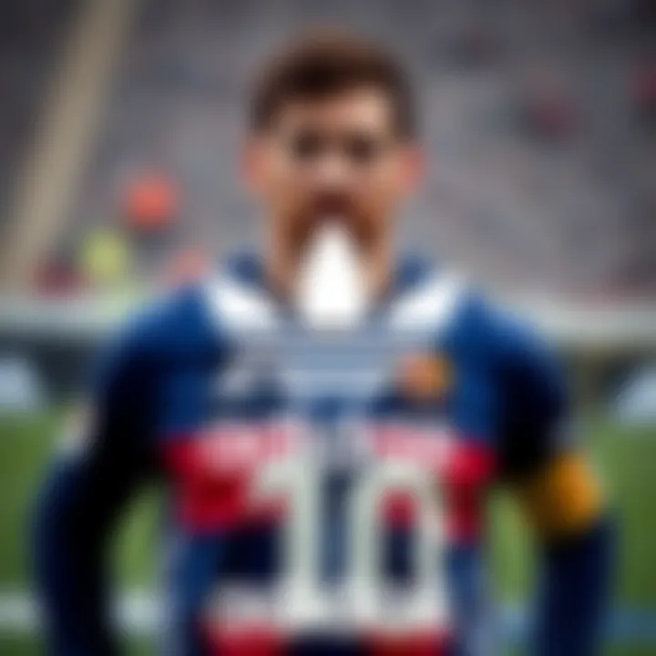 Adidas logo prominently displayed alongside Messi's football gear