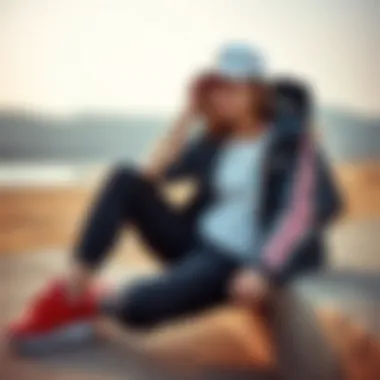 Fashionable outfit paired with Adidas Nizza