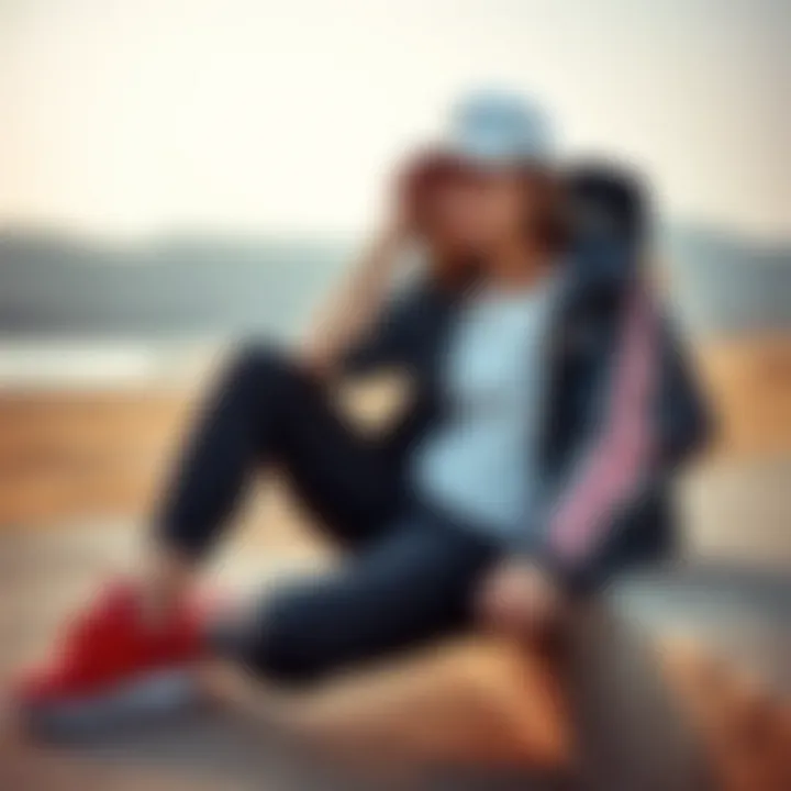 Fashionable outfit paired with Adidas Nizza