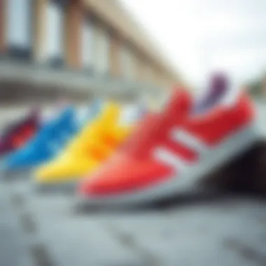 Variety of colors in adidas slip on collection