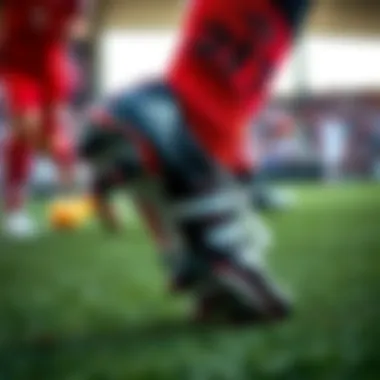 Adidas Soccer Shoes in Action on Turf Adidas soccer shoes in action on turf field during a match