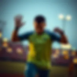 Dynamic athlete showcasing Adidas sportswear design