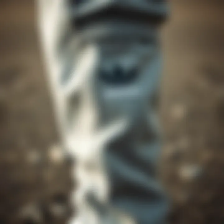 Close-up of the material quality of Adidas sweatpants