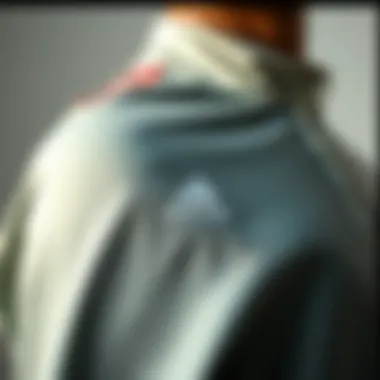 Close-up of Adidas technical fabric and features