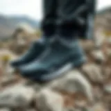 Adidas Terrex shoes on rocky terrain