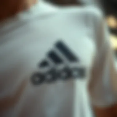Intricate Design Elements of adidas T-shirt Close-up of intricate design details on adidas t-shirt