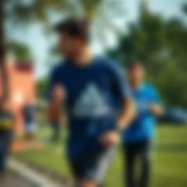 Versatile Usage of adidas T-shirt in Outdoor Activities Vibrant outdoor scene showcasing diverse usage of adidas t-shirt