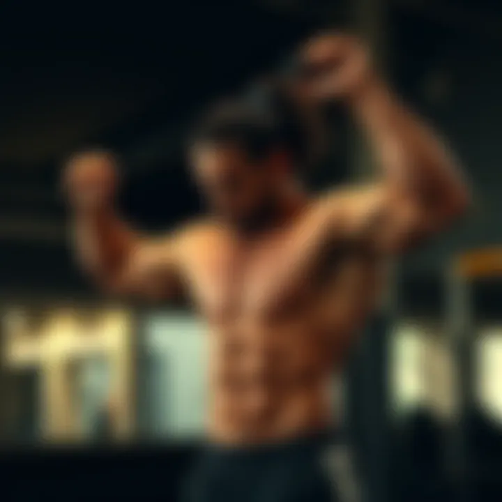 Strength training session highlighting muscle engagement