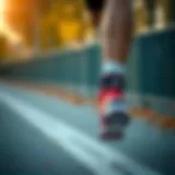 A runner demonstrating ankle weights during training