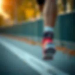 A runner demonstrating ankle weights during training