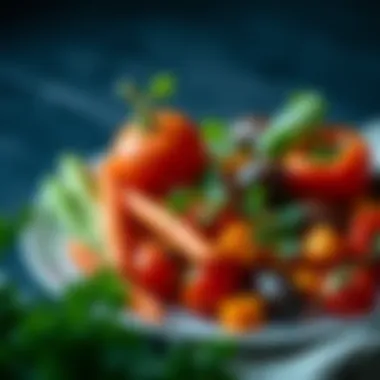 Nutritious high-fiber vegetables arranged artistically on a plate