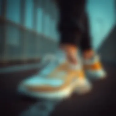 Athlete wearing performance-oriented sneakers during a training session.