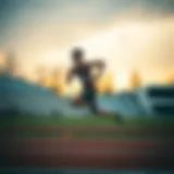 Athlete sprinting on a track