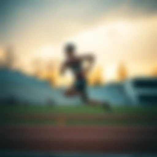 Athlete sprinting on a track