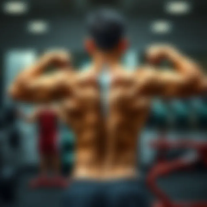 Illustration of various exercises targeting the back muscles.