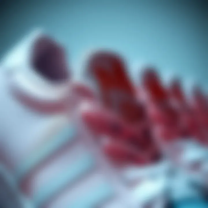 Close-up of the Adidas Superstar's signature shell toe design