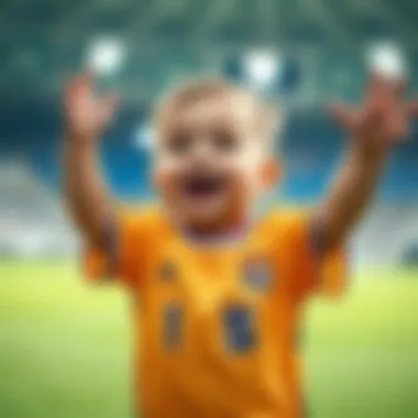 Happy baby cheering in a GS jersey