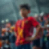 Dynamic design of children's sports jersey