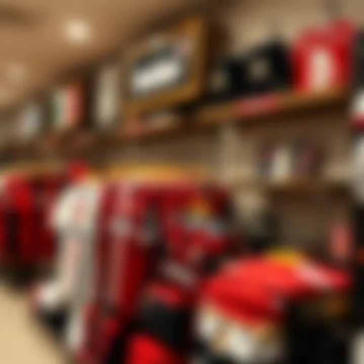 Beşiktaş merchandise display with jerseys and accessories