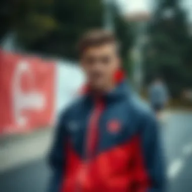 Athlete wearing Beşiktaş rain jacket in an outdoor setting