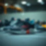 Diverse collection of athletic footwear showcasing different styles and designs.