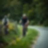 Cyclist navigating a scenic trail