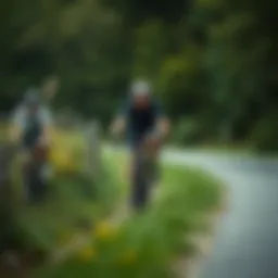 Cyclist navigating a scenic trail
