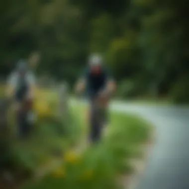 Cyclist navigating a scenic trail
