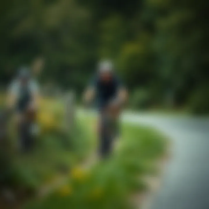 Cyclist navigating a scenic trail