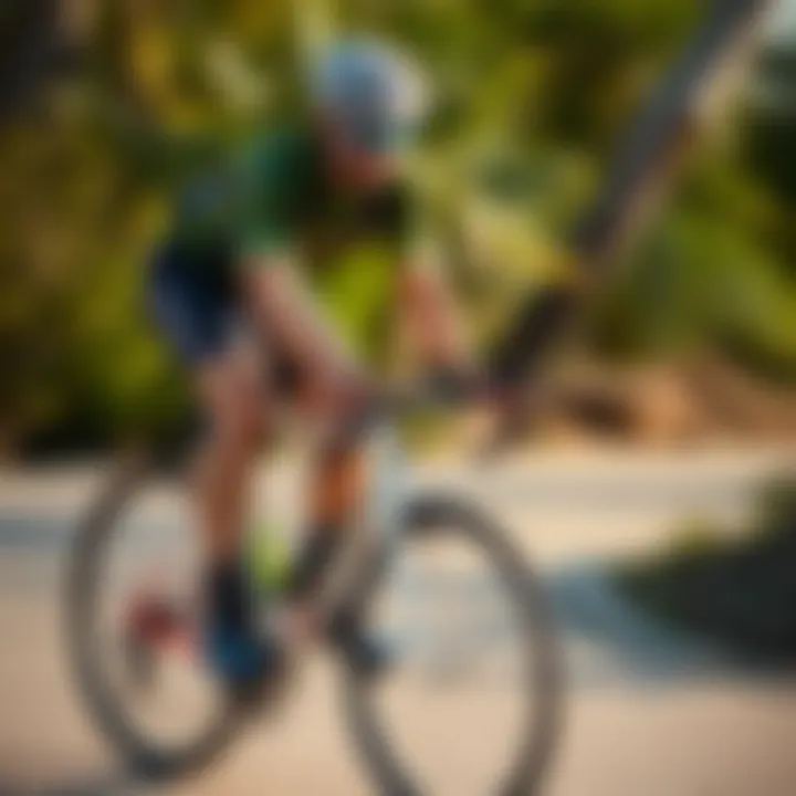 Diverse cycling techniques showcased outdoors