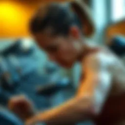 A person engaged in a high-intensity workout session, showcasing the energy expenditure in action