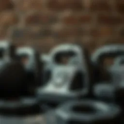 A collection of cast iron weights designed for fitness enthusiasts.