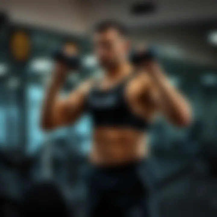 A person demonstrating a chest fly exercise with dumbbells, focusing on form and technique